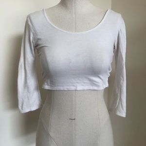 White low back crop top